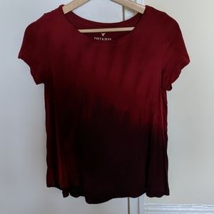 Red Ombre American Eagle Soft and Sexy Shirt
